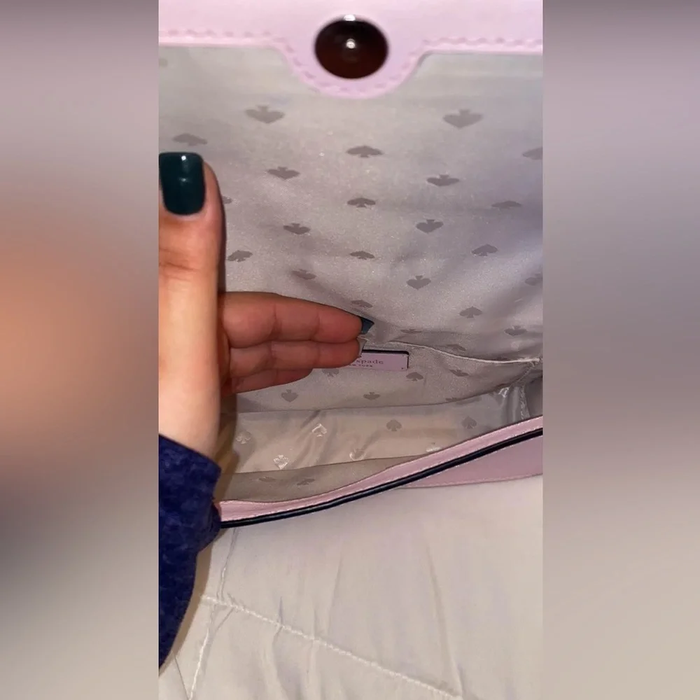 kate spade Pink Floral Crossbody Bag with Navy Accents